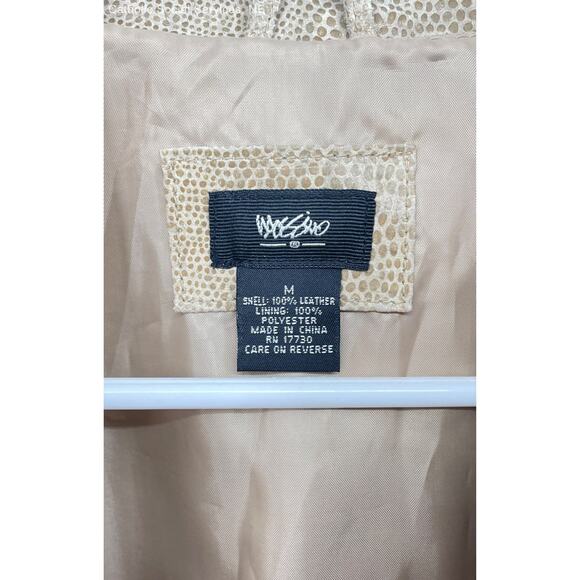 Mossimo Tan Women's Genuine Leather Animal Print Jacket Long‎ Sleeve Size Medium - Picture 7 of 8